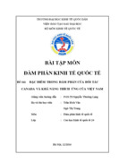Đặc điểm trong đàm phán của đối tác CANADA VÀ KHẢ NĂNG THÍCH ỨNG CỦA VIỆT NAM