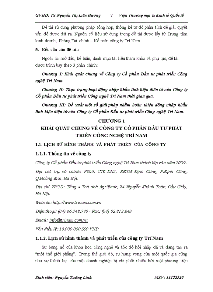 image for page Hoạt động nhập khẩu linh kiện điện tử tại Công ty Cổ phần đầu tư phát triển công nghệ Trí Nam - thực trạng và giải pháp