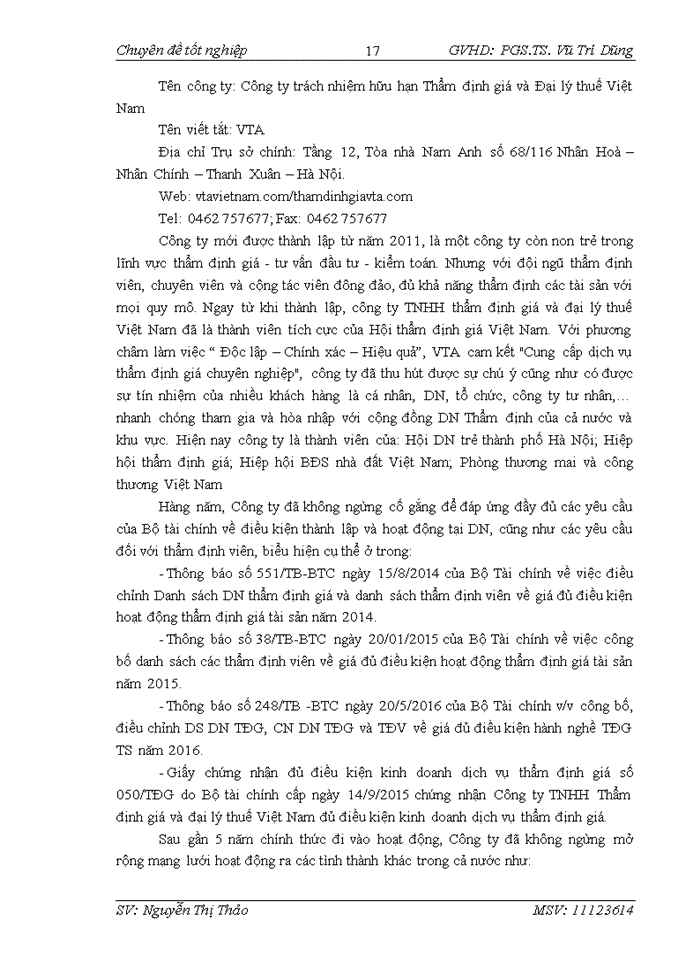 image for page Thực trạng áp dụng phương pháp tài sản trong việc xác định giá trị dn tại công ty tnhh thẩm định giá và đại lý thuế VIỆT NAM (VTA)