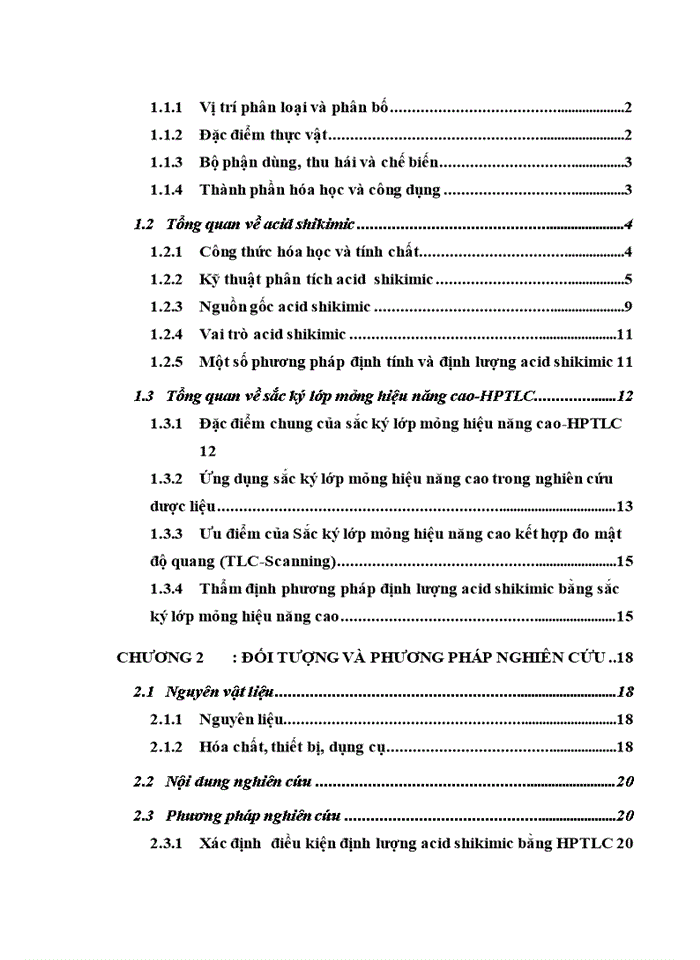 image for page Xây dựng phương pháp định lượng acid Shikimic trong Đại Hồi bằng sắc ký lớp mỏng kết hợp đo mật độ quang   (TLC-Scanning )