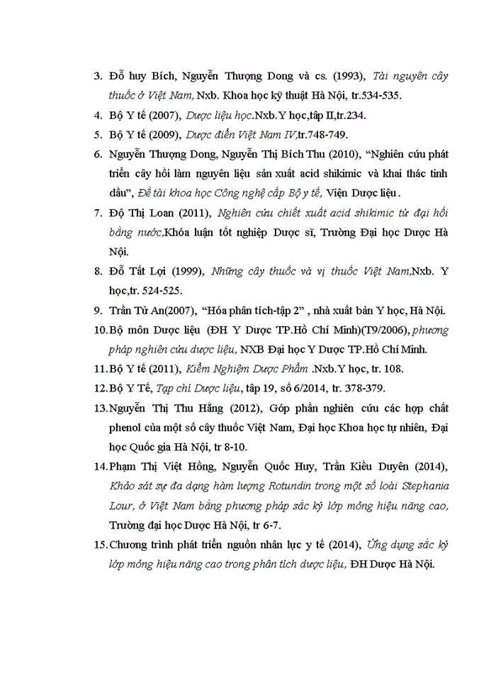 image for page Xây dựng phương pháp định lượng acid Shikimic trong Đại Hồi bằng sắc ký lớp mỏng kết hợp đo mật độ quang   (TLC-Scanning )