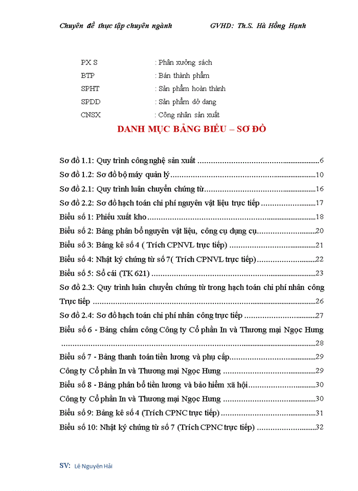 Thực trạng kế toán chi phí sản xuất và tính giá thành sản phẩm tại công ty cổ phần in và thương mại ngọc hưng