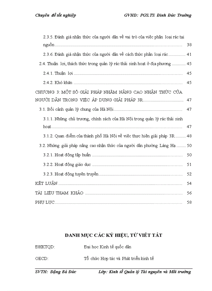 image for page Đánh giá nhận thức của người dân phường Láng Hạ về việc áp dụng 3R trong quản lý rác thải sinh hoạt