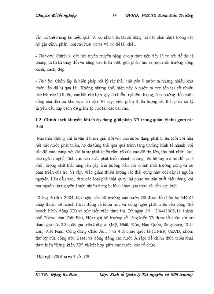 image for page Đánh giá nhận thức của người dân phường Láng Hạ về việc áp dụng 3R trong quản lý rác thải sinh hoạt