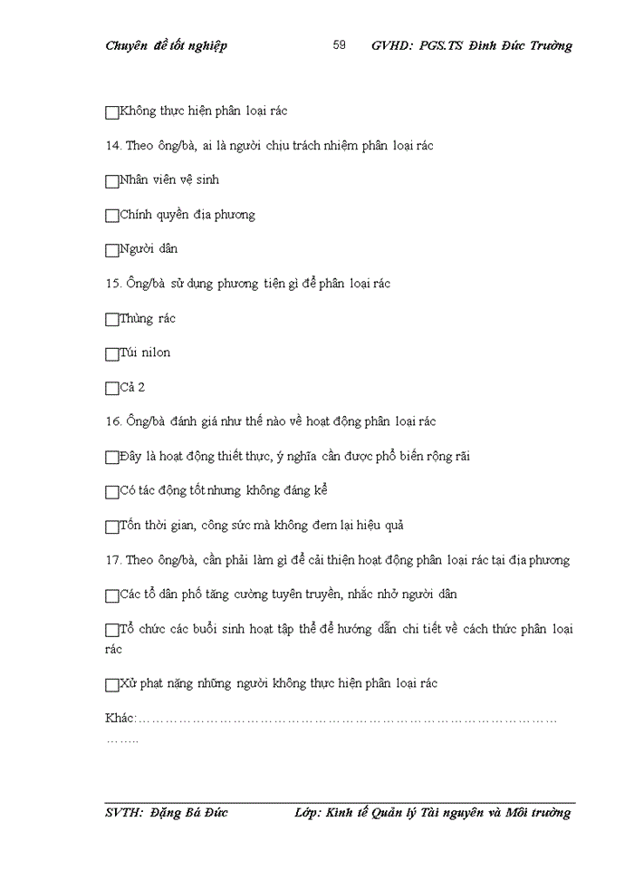 image for page Đánh giá nhận thức của người dân phường Láng Hạ về việc áp dụng 3R trong quản lý rác thải sinh hoạt