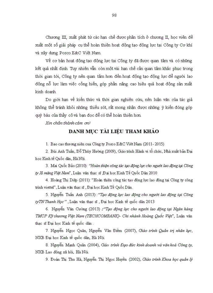 image for page CÔNG TÁC TẠO ĐỘNG LỰC CHO ĐỘI NGŨ CÔNG NHÂN VIÊN TẠI CÔNG TY CƠ KHÍ VÀ XÂY DỰNG POSCO E&C VIỆT NAM