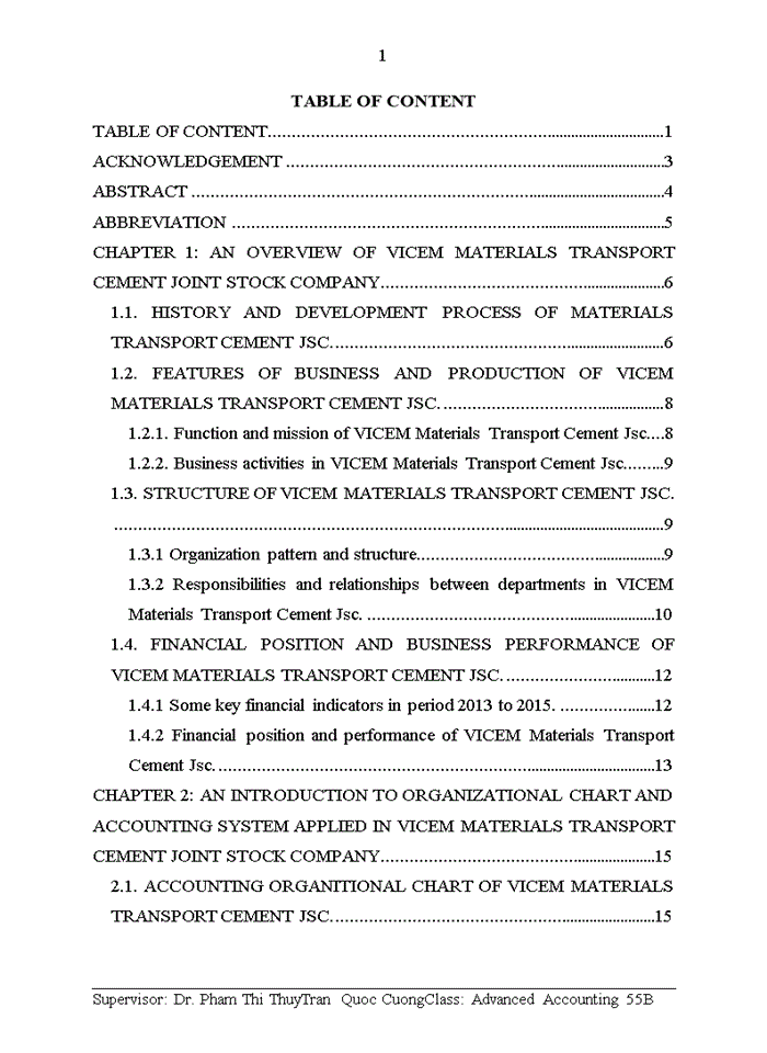 ASSESSMENT OF ACCOUNTING SYSTEM APPLIED IN VICEM MATERIALS TRANSPORT CEMENT JOINT STOCK COMPANY