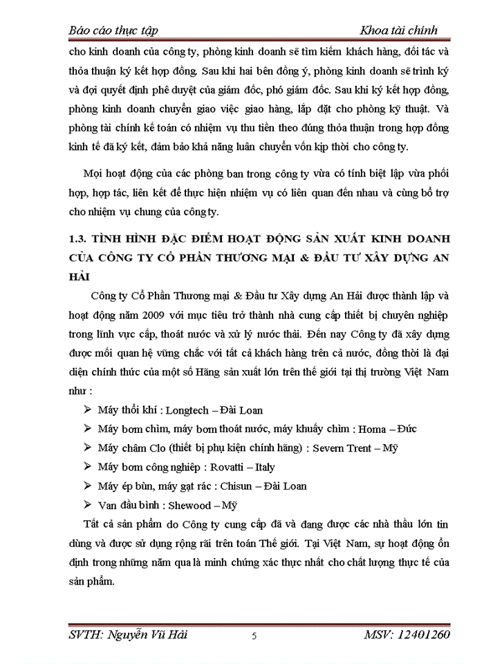 image for page Tình hình và kết quả hoạt động kinh doanh của công ty cổ phần thương mại & đầu tư xây dựng AN HẢI