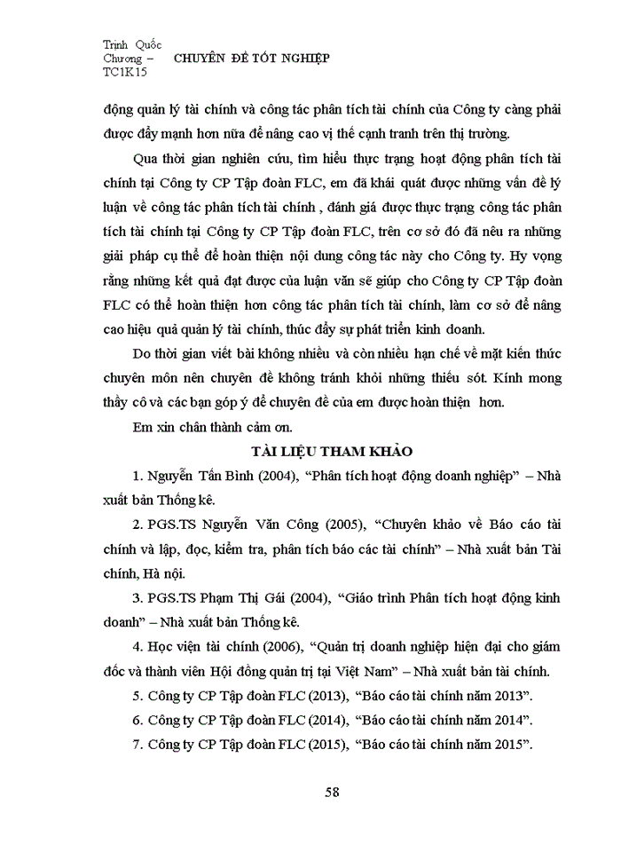 image for page Giải pháp hoàn thiện công tác phân tích tài chính tại công ty cổ phần tập ĐOÀN FLC