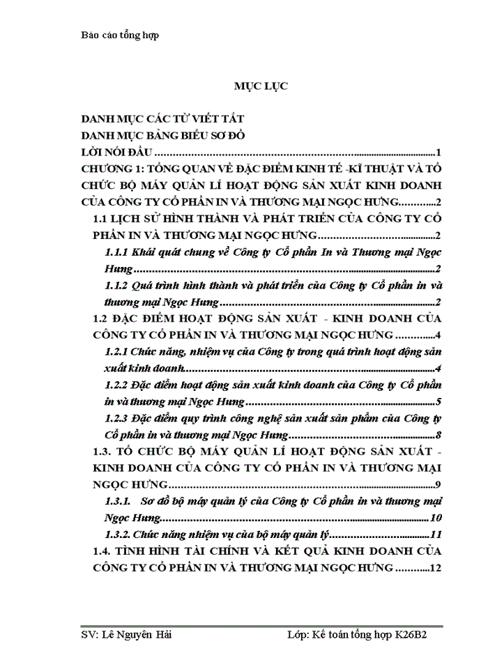 image for page Tổ chức bộ máy kế toán và hệ thống kế toán tại công ty cổ phần in và thương mại NGỌC HƯNG