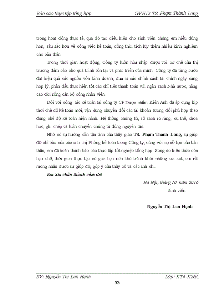 image for page Tổ chức kế toán các phần hành cụ thể tại công ty CP DƯỢC PHẨM KIÊN ANH