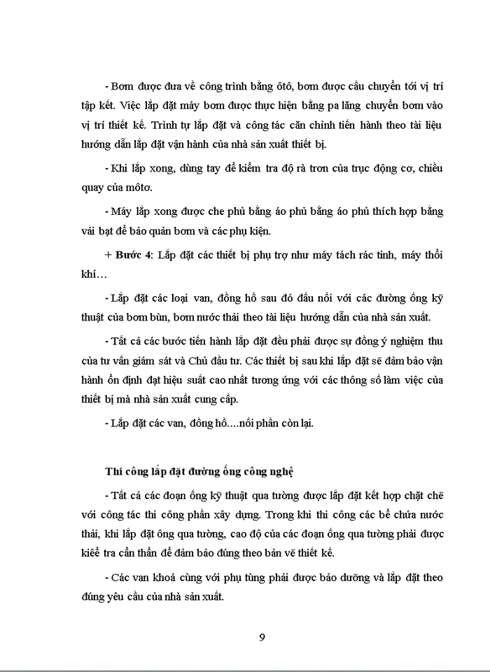 image for page Thuyết minh biện pháp thi công lắp đặt thiết bị đường ống công nghệ và điện