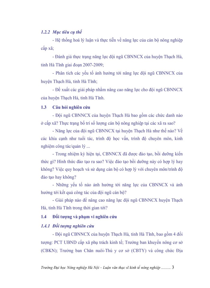 image for page Nâng cao năng lực cán bộ nông nghiệp cấp xã tại huyện THẠCH HÀ, tỉnh HÀ TĨNH