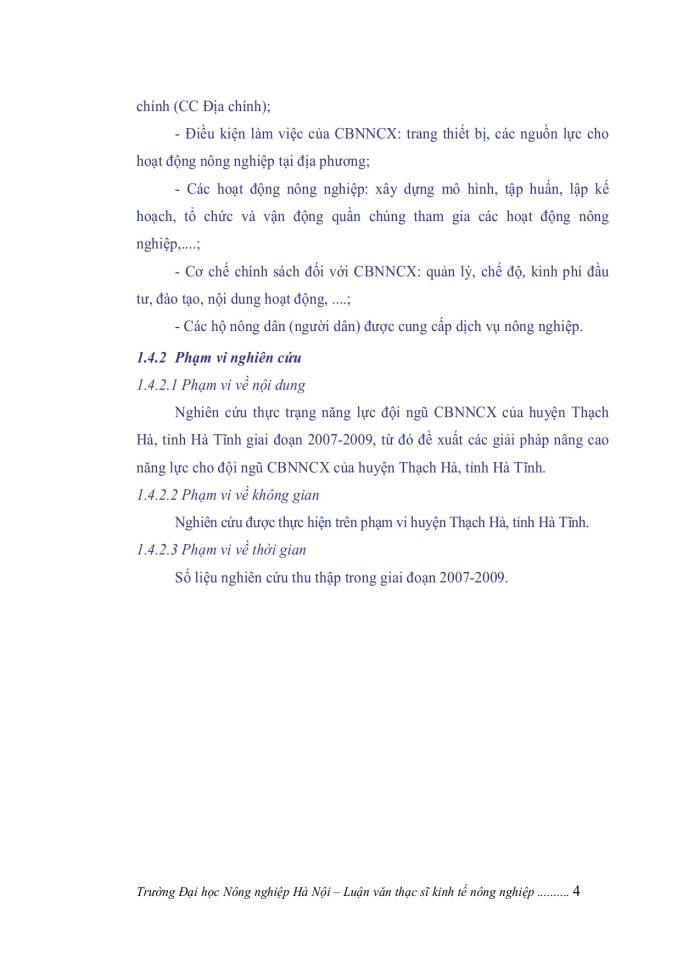 image for page Nâng cao năng lực cán bộ nông nghiệp cấp xã tại huyện THẠCH HÀ, tỉnh HÀ TĨNH