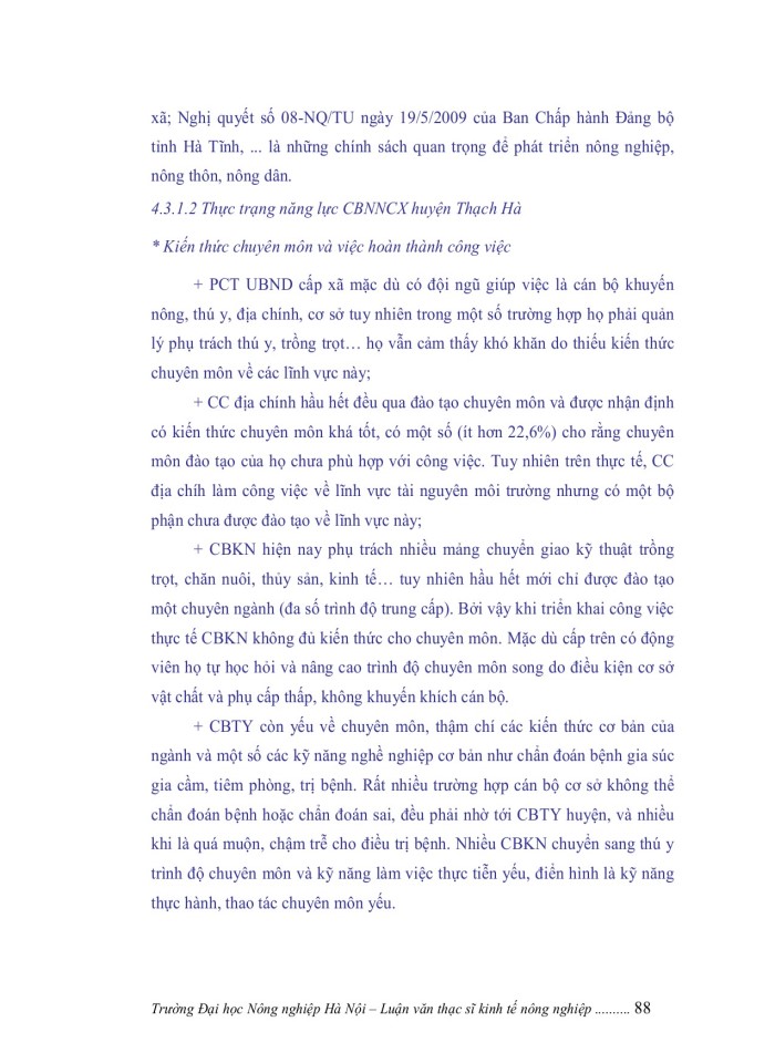 image for page Nâng cao năng lực cán bộ nông nghiệp cấp xã tại huyện THẠCH HÀ, tỉnh HÀ TĨNH