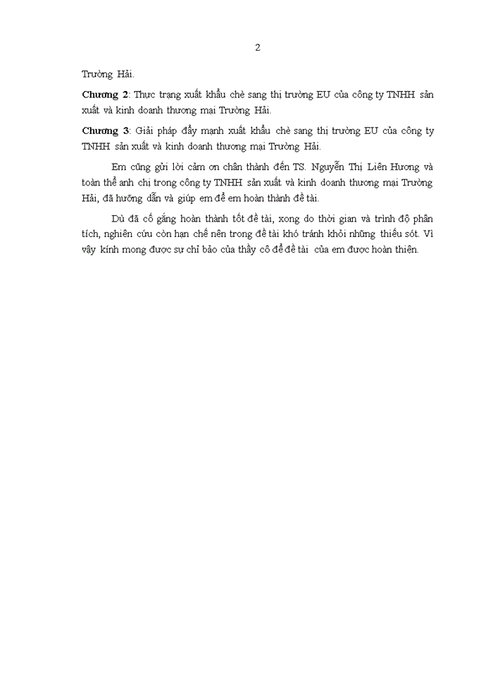 image for page Thực trạng hoạt động xuất khẩu chè sang thị trường EU của công ty TNHH sản xuất và kinh doanh thương mại TRƯỜNG HẢI