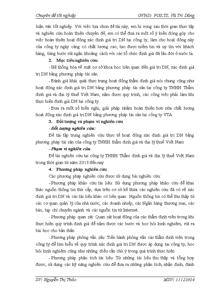 image for page Thực trạng áp dụng phương pháp tài sản trong việc xác định giá trị dn tại công ty tnhh thẩm định giá và đại lý thuế VIỆT NAM (VTA)