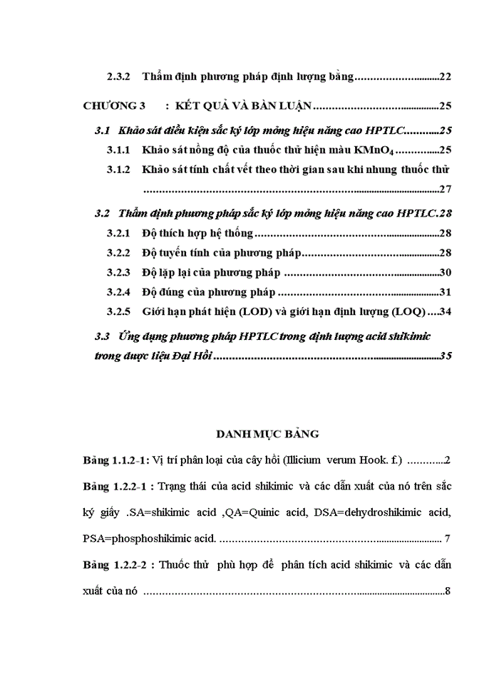 image for page Xây dựng phương pháp định lượng acid Shikimic trong Đại Hồi bằng sắc ký lớp mỏng kết hợp đo mật độ quang   (TLC-Scanning )