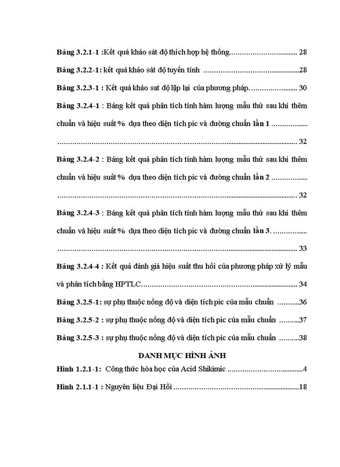 image for page Xây dựng phương pháp định lượng acid Shikimic trong Đại Hồi bằng sắc ký lớp mỏng kết hợp đo mật độ quang   (TLC-Scanning )