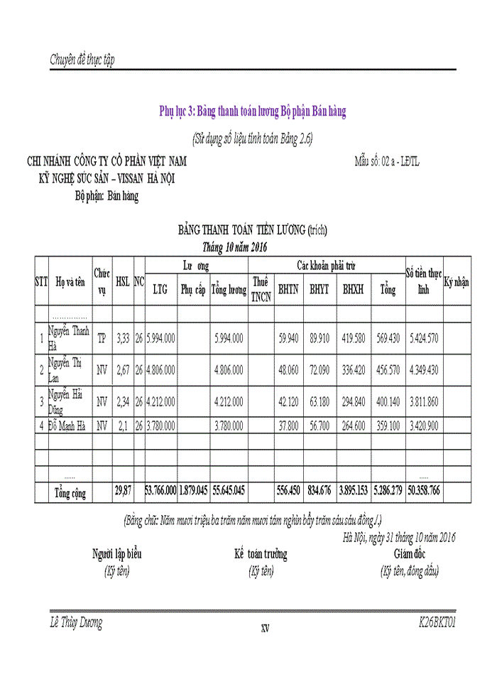 image for page Hoàn thiện kế toán tiền lương và các khoản trích theo lương tại chi nhánh công ty cổ phần việt nam kỹ nghệ súc sản – VISSAN HÀ NỘI