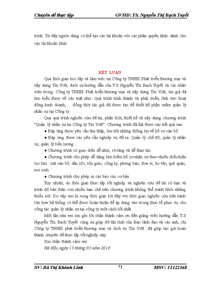 image for page Phân tích và thiết kế phát triển phần mềm quản lý nhân sự tại công ty tnhh phát triển thương mại và xây dựng tín VIỆT