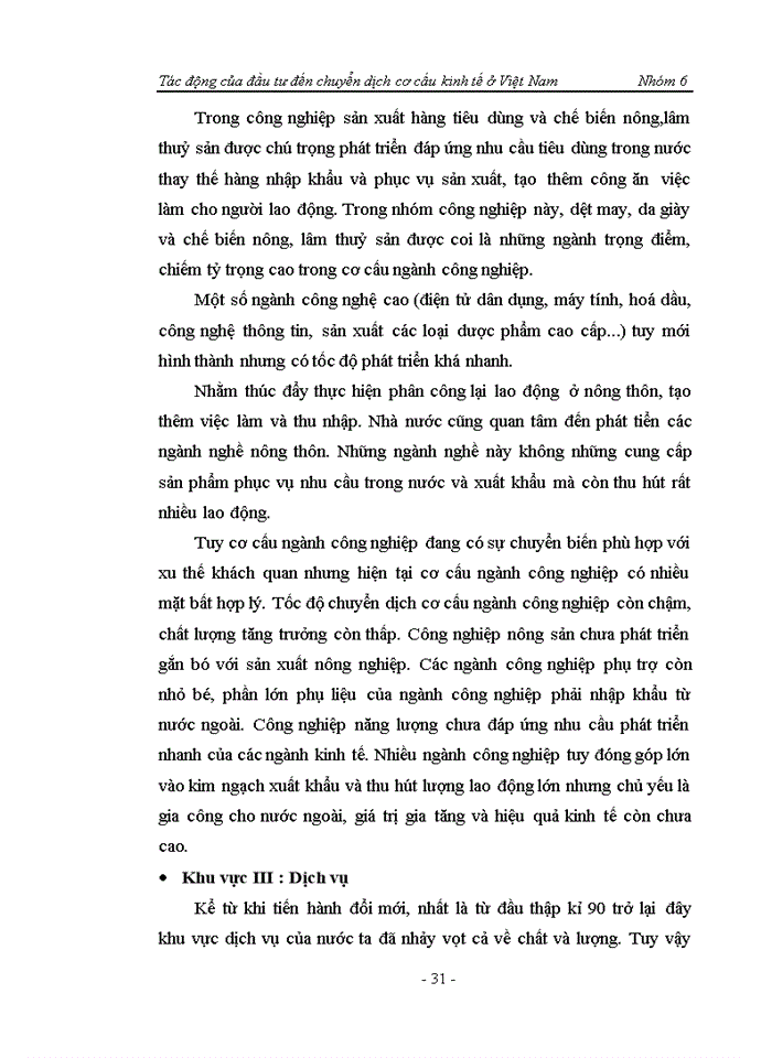 image for page Tác động của đầu tư đến chuyển dịch cơ cấu kinh tế ở Việt Nam