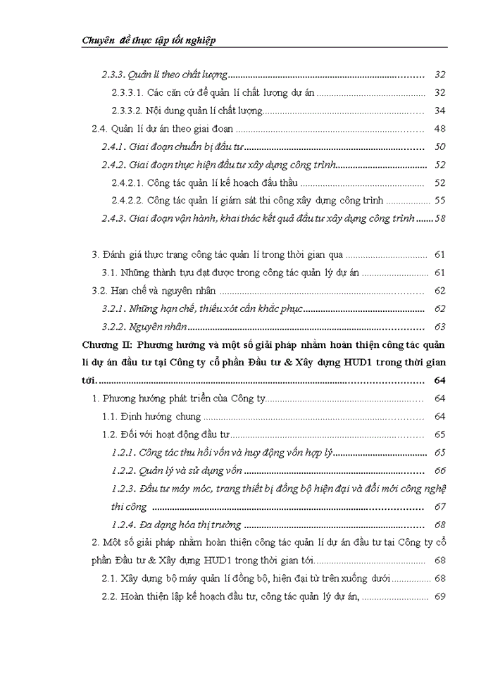 image for page Công tác quản lý dự án đầu tư xây dựng tại Công ty Cổ phần Đầu tư & Xây dựng HUD1 - Thực trạng và giải pháp