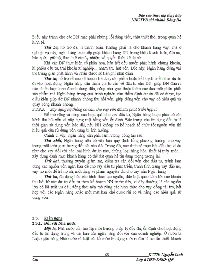 image for page Huy động và cho vay vốn đầu tư phát triển tại Ngân hàng Công thương Việt Nam chi nhánh Đống Đa – Thực trạng và giải pháp