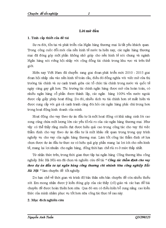 image for page Công tác thẩm định cho vay theo dự án đầu tư tại ngân hàng công thương chi nhánh khu công nghiệp Bắc Hà Nội