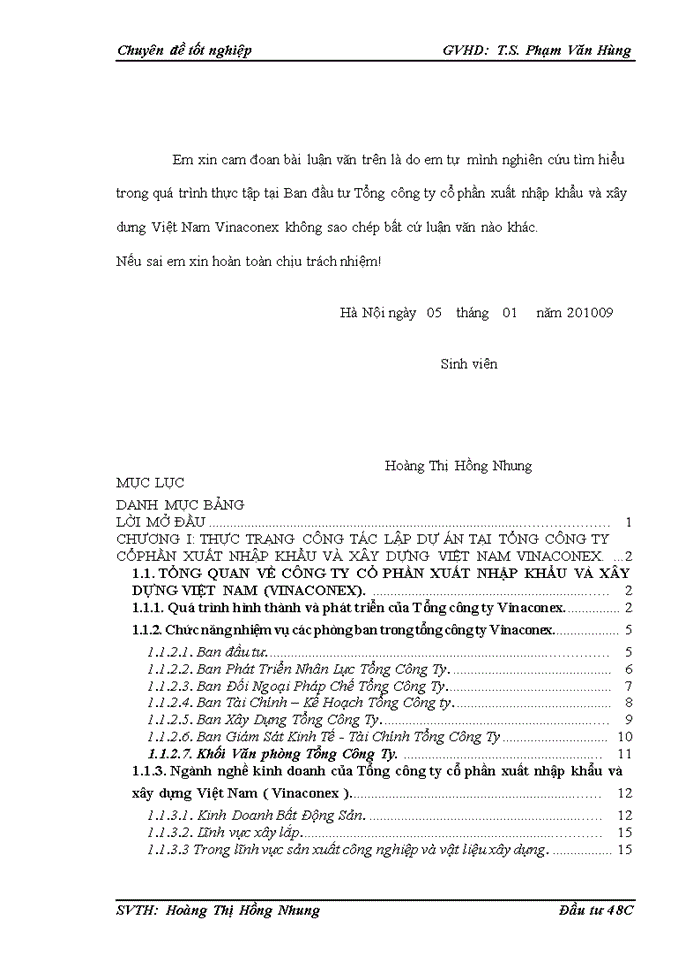 image for page Công tác lập dự án đầu tư tại Tổng công ty cổ phần xuất nhập khẩu và xây dựng Việt Nam (Vinaconex): Thực trạng và giải pháp