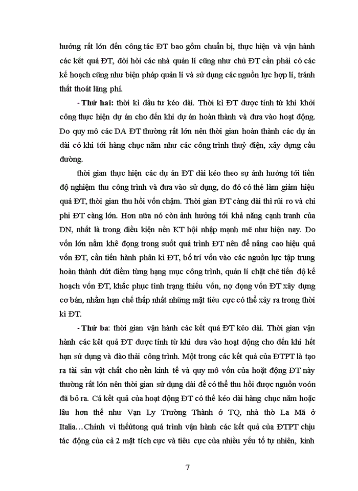 image for page Đặc điểm của đầu tư phát triển và yêu cầu quán triệt các đặc điểm này trong công tác thực hiện đầu tư
