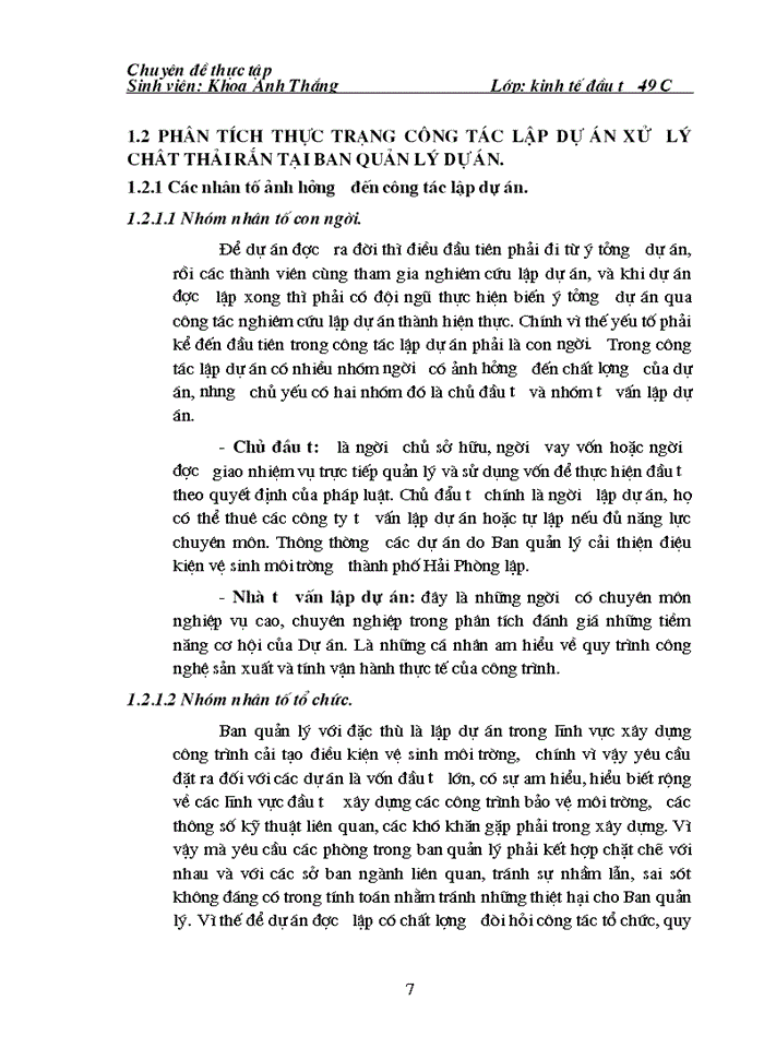 image for page Hoàn thiện công tác lập dự án đầu tư xây dựng khu liên hợp xử lý chất thải rắn trong lĩnh vực bảo vệ môi trường tại ban quản lý dự án cải thiện vệ sinh môi trường thành phố Hải Phòng