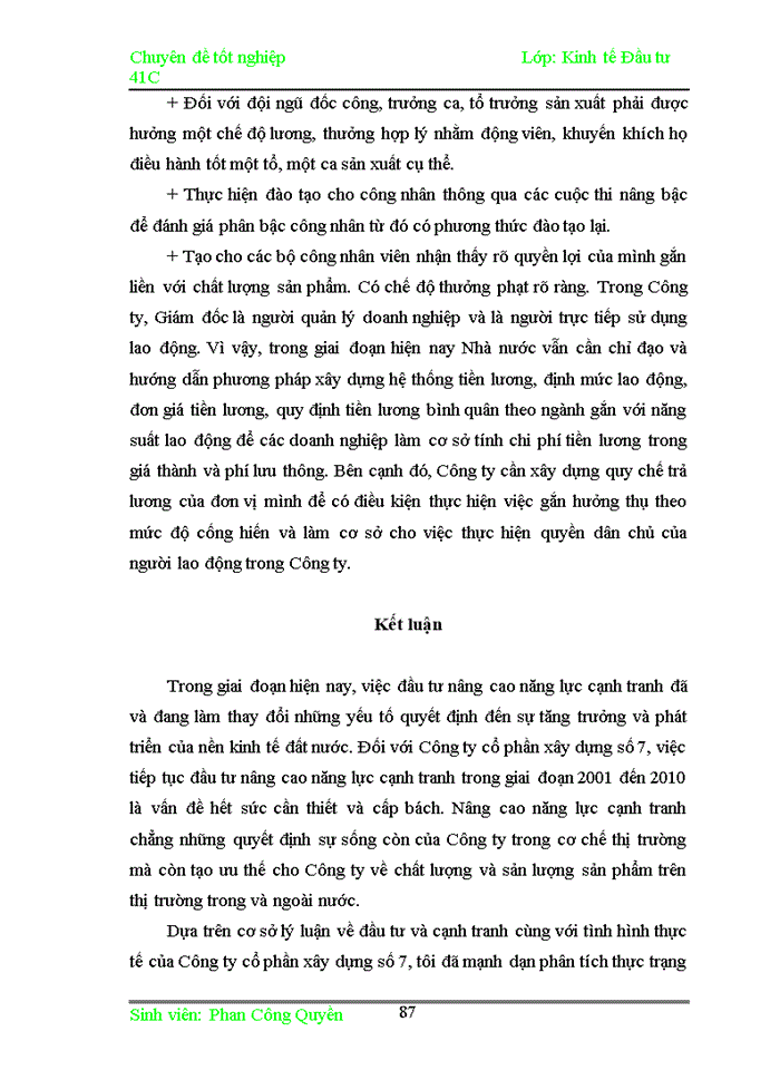 image for page Đầu tư nhằm nâng cao năng lực cạnh tranh của Công ty cổ phần xây dựng số 7