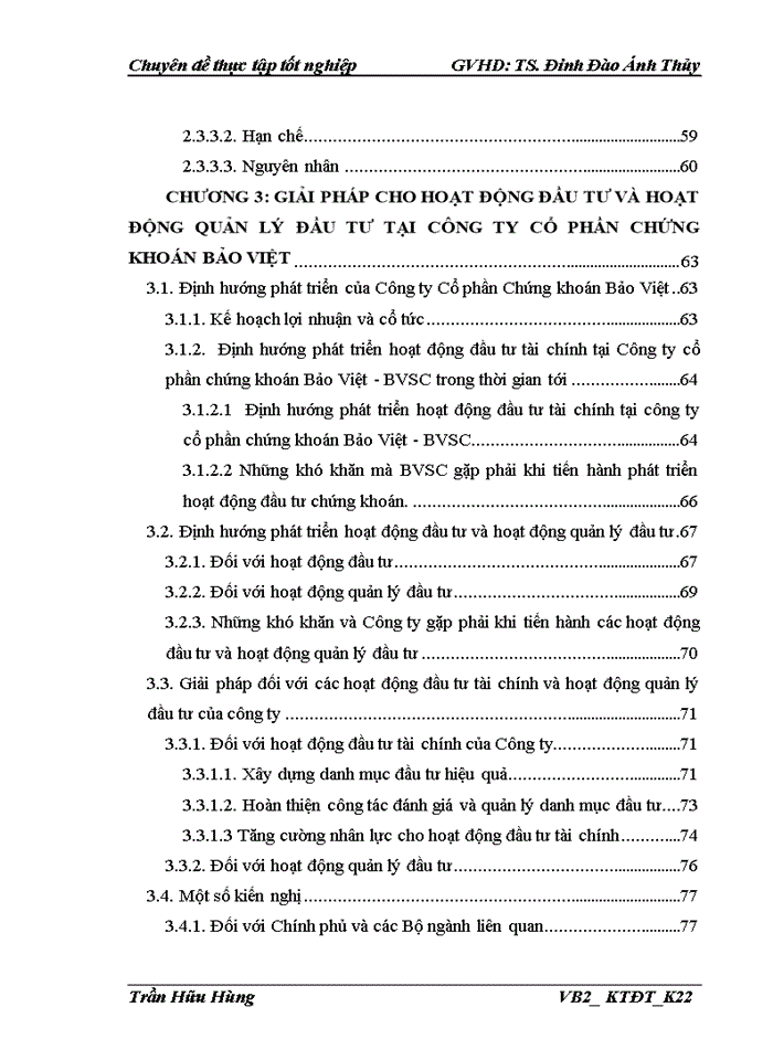 Tình hình đầu tư và quản lý hoạt động đầu tư của công ty cổ phần chứng khoán Bảo Việt giai đoạn từ 2006 - 2011