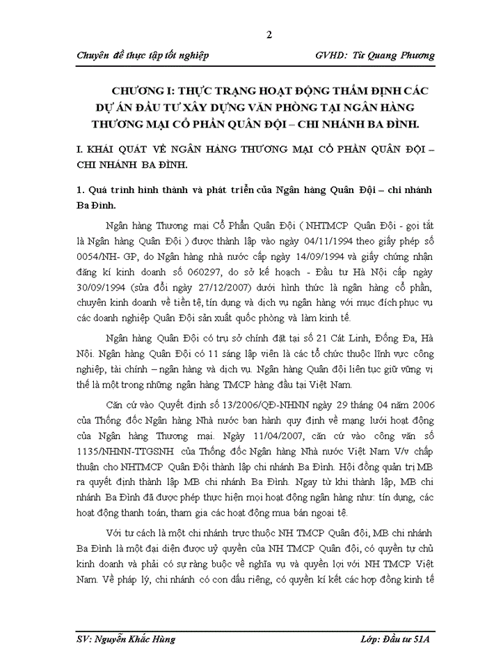 image for page Thực trạng hoạt động thẩm định các dự án đầu tư xây dựng văn phòng tại ngân hàng thương mại cổ phần quân đội – chi nhánh ba đình