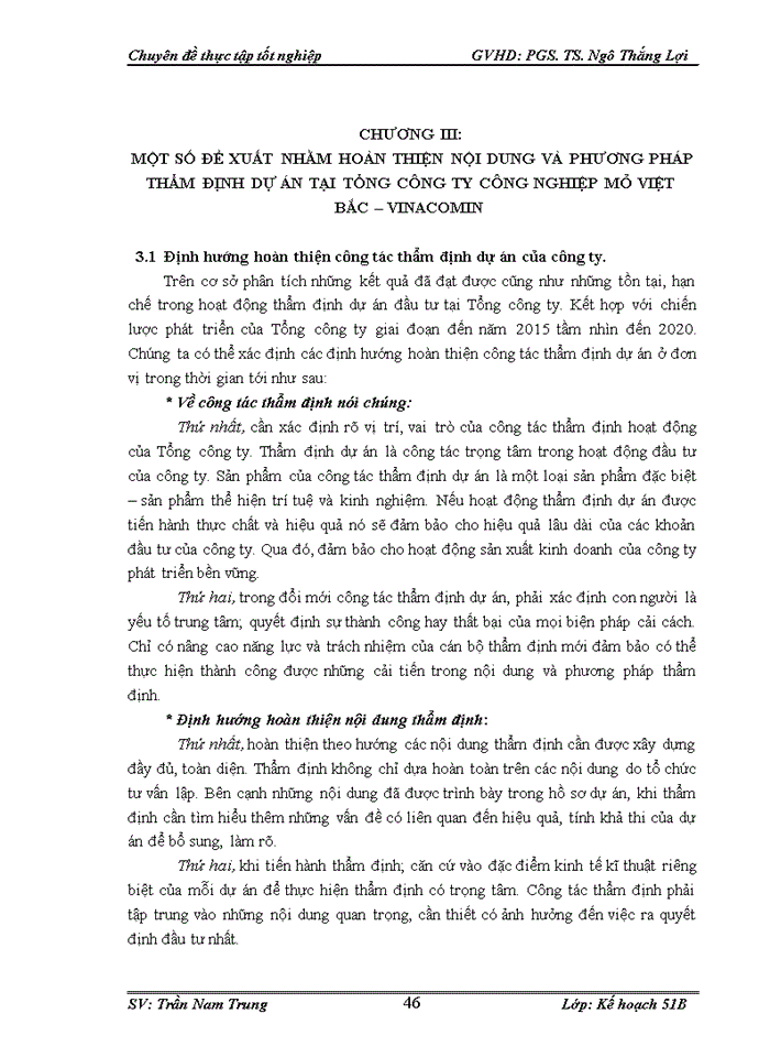 image for page Hoàn thiện nội dung và phương pháp thẩm định các dự án đầu tư tại Tổng công ty Công nghiệp Mỏ Việt Bắc - Vinacomin