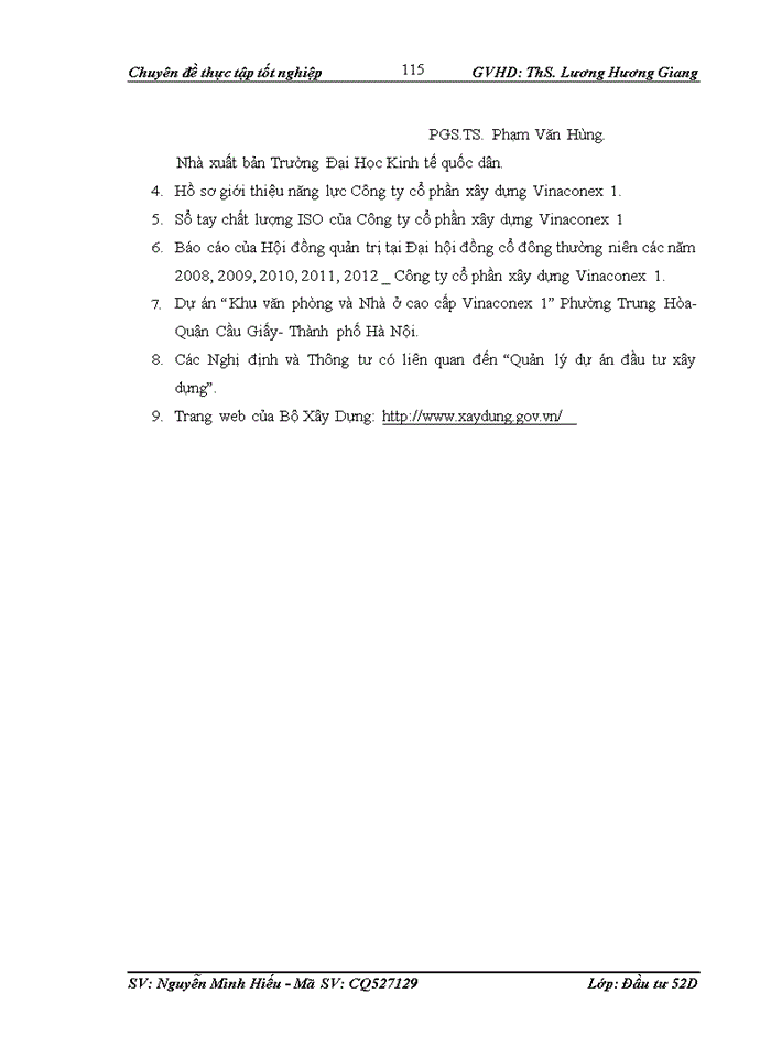 image for page Hoàn thiện công tác quản lý dự án đầu tư xây dựng công trình tại công ty cổ phần xây dựng Vinaconex 1