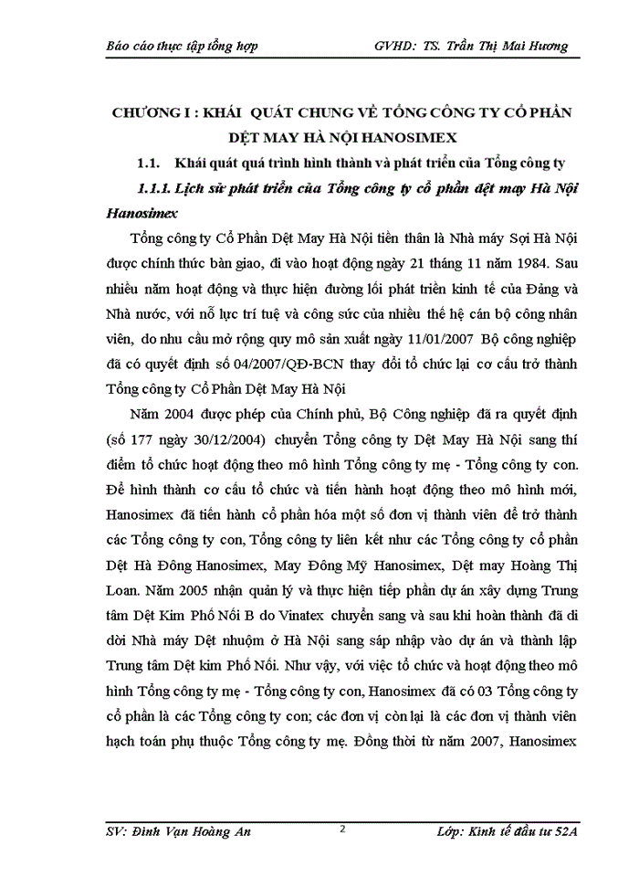 image for page Khái  quát chung về tổng công ty cổ phần dệt may HÀ NỘI HANOSIMEX