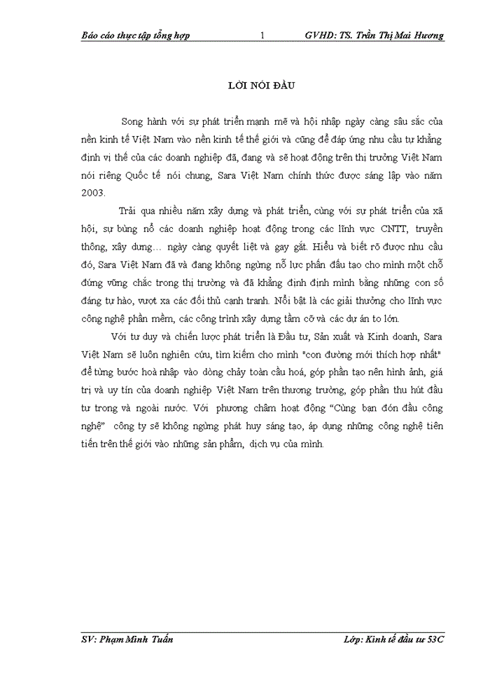 image for page Tổng quan về công ty cổ phần SARA VIỆT NAM