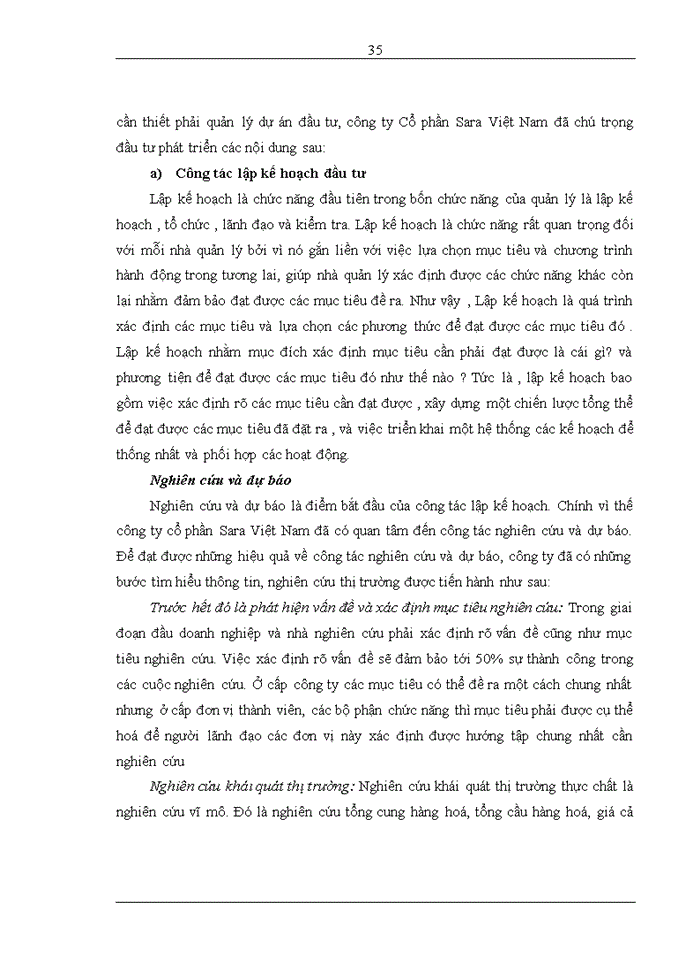 image for page Thực trạng đầu tư phát triển tại công ty cổ phần SARA VIỆT NAM