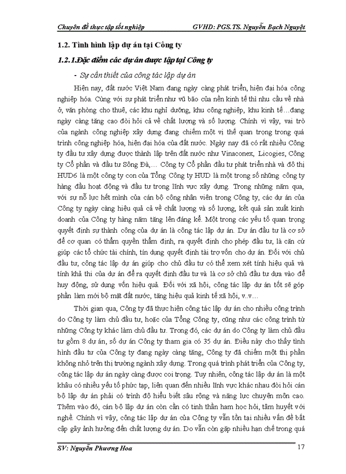 image for page Hoàn thiện công tác lập dự án tại Công ty Cổ phần đầu tư phát triển nhà và đô thị HUD6