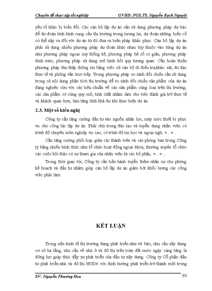 image for page Hoàn thiện công tác lập dự án tại Công ty Cổ phần đầu tư phát triển nhà và đô thị HUD6