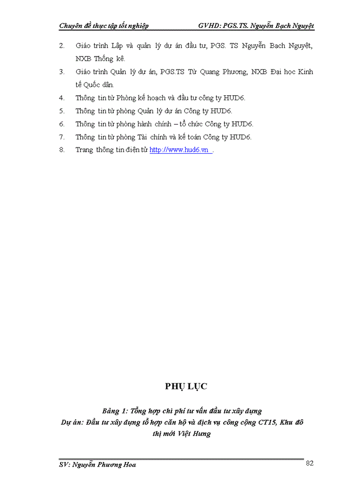 image for page Hoàn thiện công tác lập dự án tại Công ty Cổ phần đầu tư phát triển nhà và đô thị HUD6