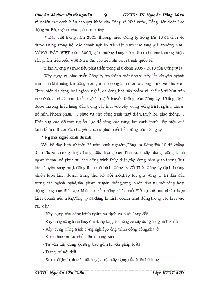 image for page Hoàn thiện công tác lập dự án dầu tư tại công ty cổ phần sông đà 10