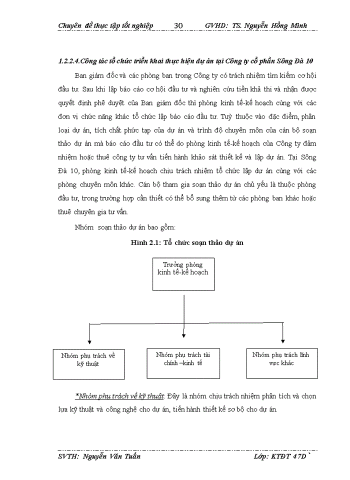 image for page Hoàn thiện công tác lập dự án dầu tư tại công ty cổ phần sông đà 10