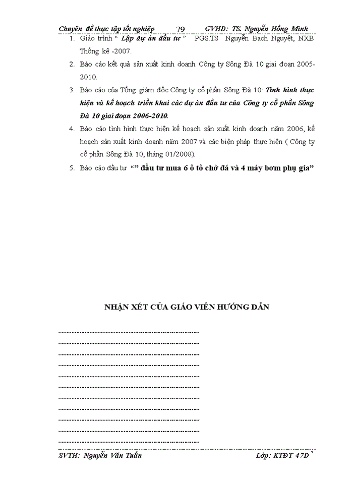 image for page Hoàn thiện công tác lập dự án dầu tư tại công ty cổ phần sông đà 10