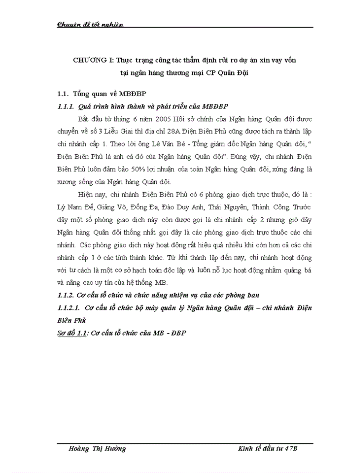 image for page Một số giải pháp nhằm hoàn thiện công tác thẩm định rủi ro dự án xin vay vốn tại Ngân hàng TMCP Quân đội – Chi nhánh Điện Biên Phủ