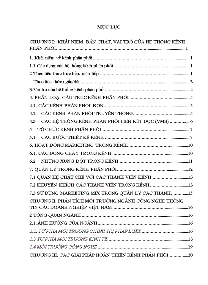 NGHIÊN CỨU VỀ PHÁT TRIỂN HỆ THỐNG KÊNH PHÂN PHỐI SẢN PHẨM CỦA CÁC DOANH NGHIỆP NGÀNH CÔNG NGHỆ THÔNG TIN TẠI VIỆT NAM