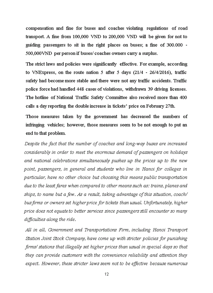 image for page A study on difficulties of travelling home by buses/coaches on holidays