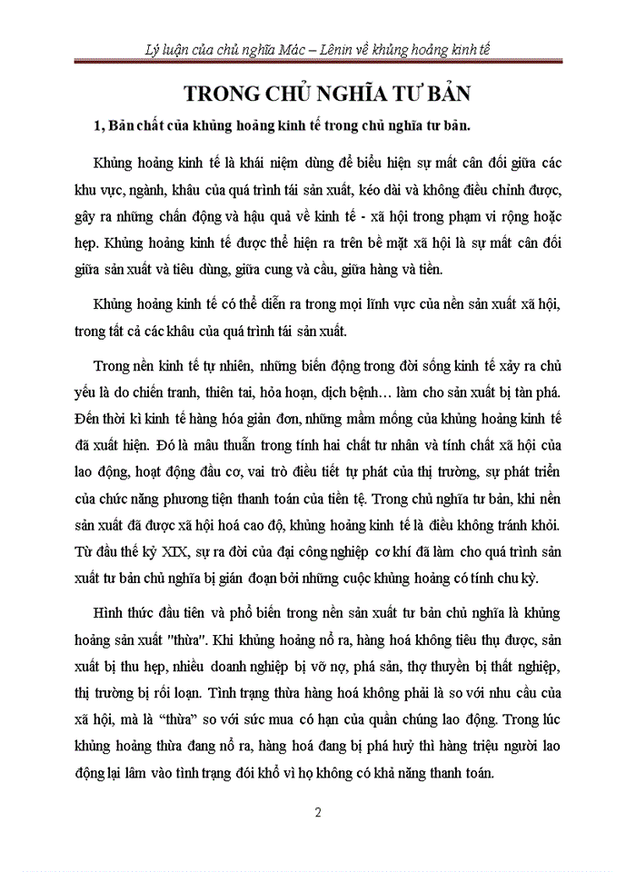 image for page Lý luận của chủ nghĩa Mác – Lênin về khủng hoảng kinh tế